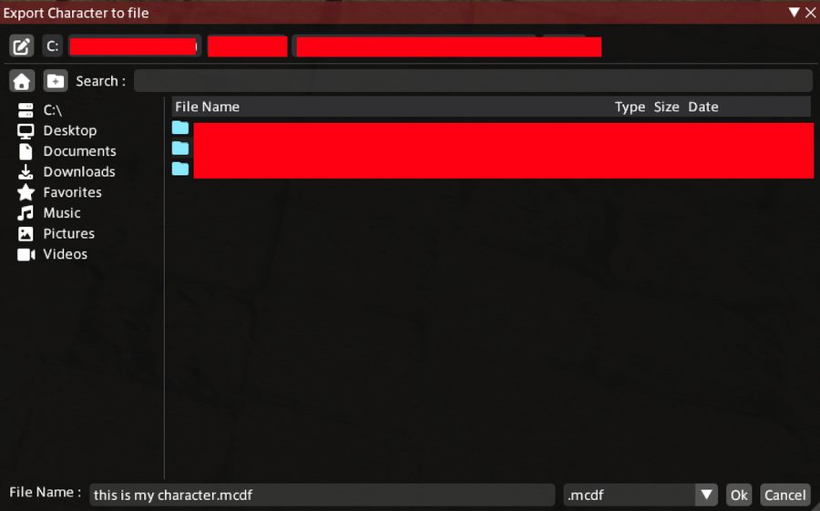 Choosing where to save the file