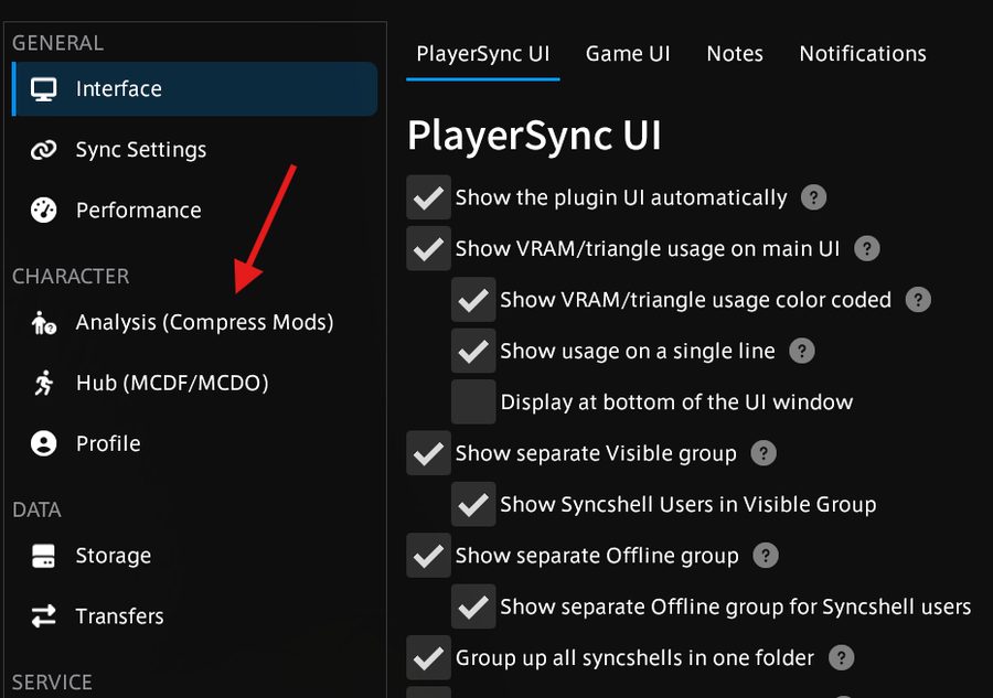 Character Data Analysis from the settings