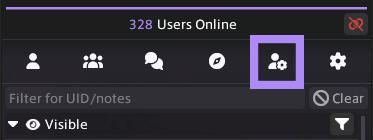 The person and gear icon in the Lightless window