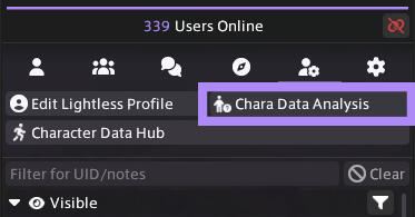 The Chara Data Analysis button